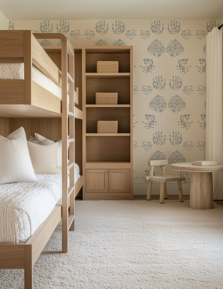 Barnyard Toile in Blueberry