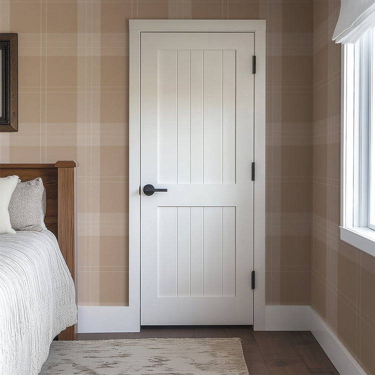 Grid Plaid in Warm Beige