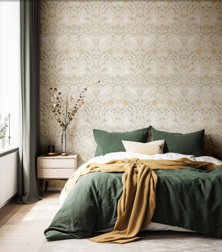 Birds of a Feather (Cream and Sage)