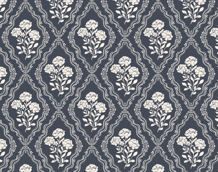 Victorian Bloom in Navy