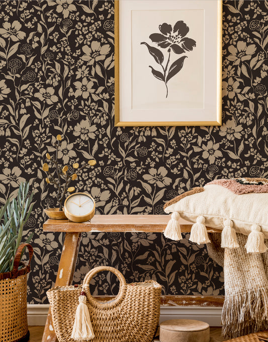 Anemone and Bluebells (Brown)