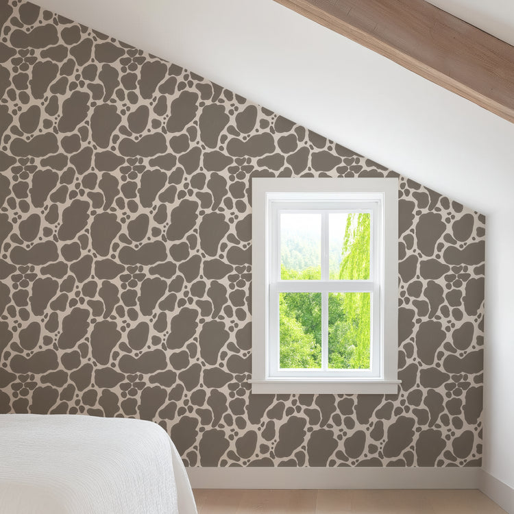Painted Cow Print in Smokey Brown