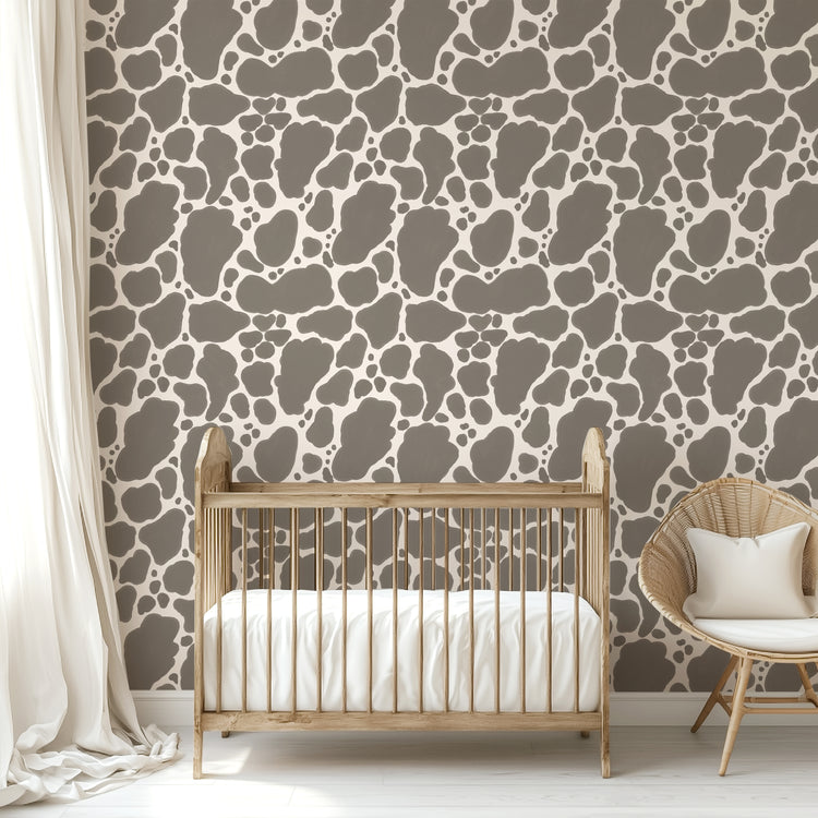 Painted Cow Print in Smokey Brown
