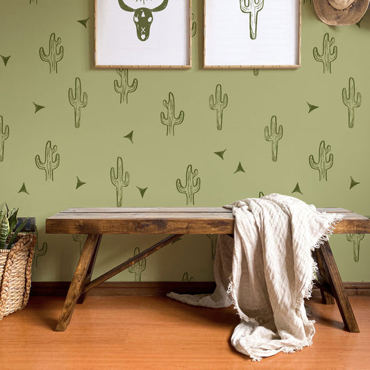 Saguaro Cactus Boho Wallpaper