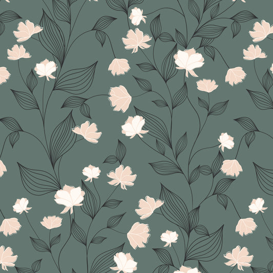 Mabel Wallpaper (Forest) from The Marlow Collection