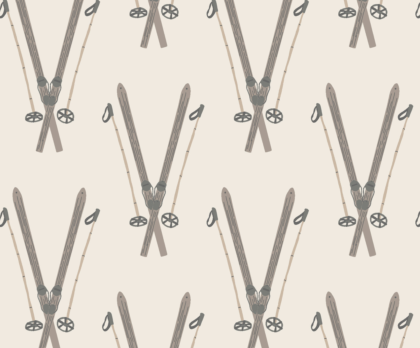 Vintage Skis (Dark Brown) Wallpaper