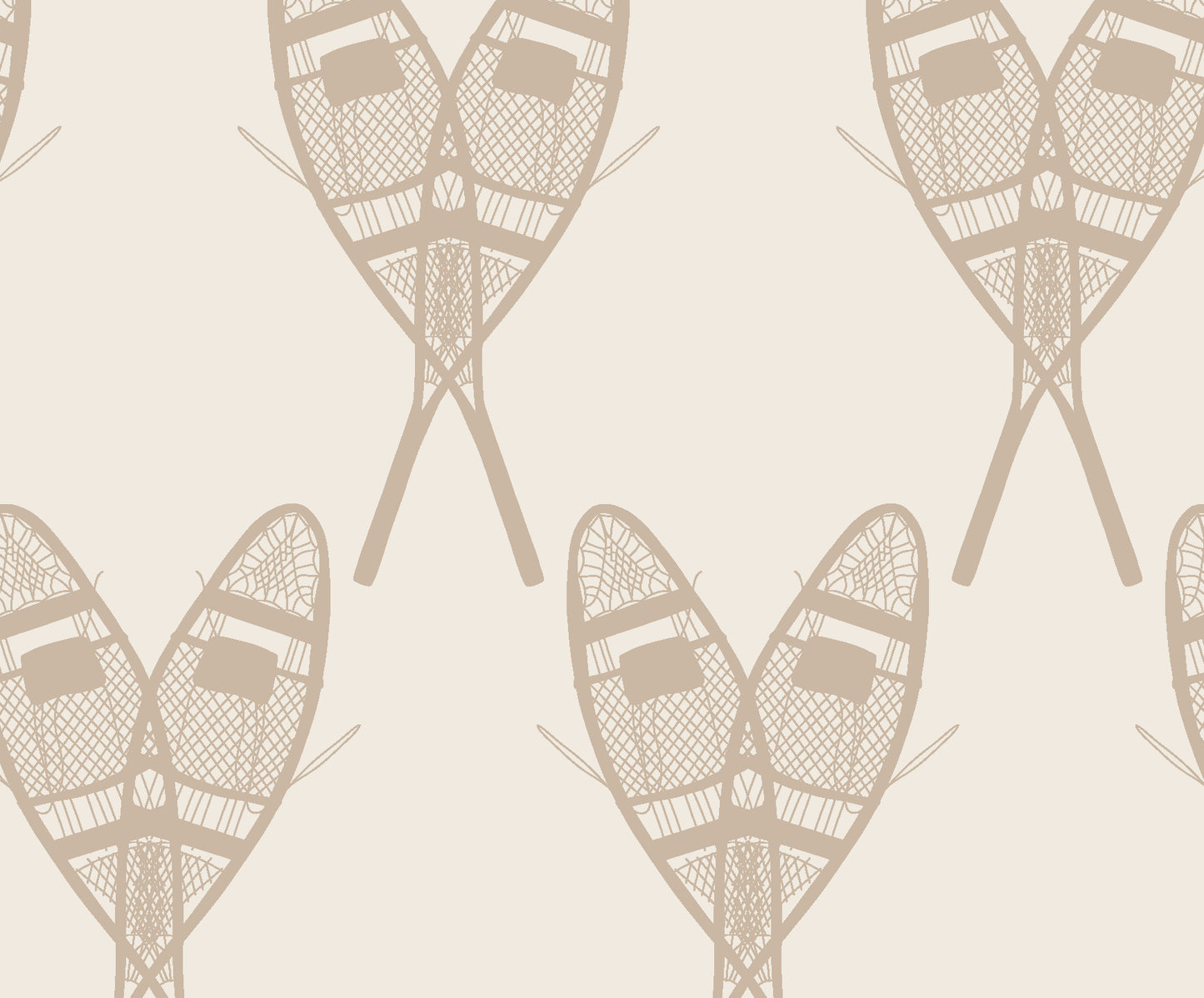 Vintage Snowshoes (Mocha) Wallpaper