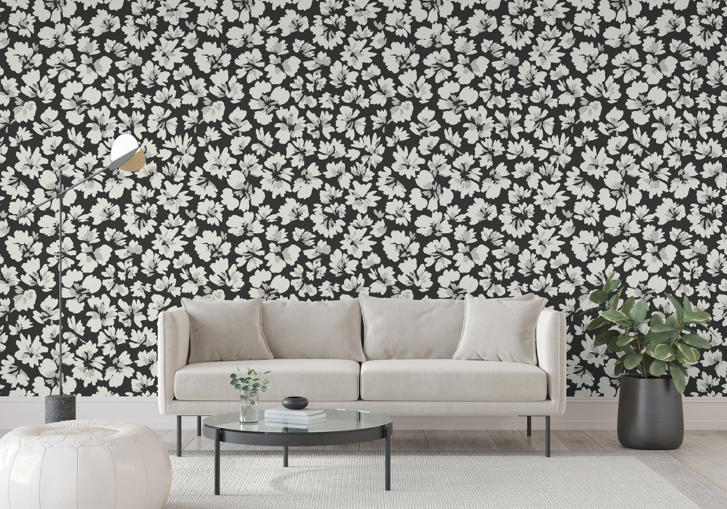 Brushed Petals Spice Wallpaper