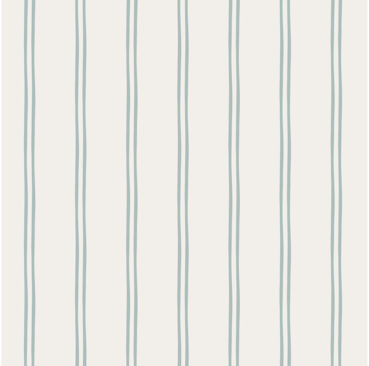 Vintage Double Stripes Wallpaper (Blue)