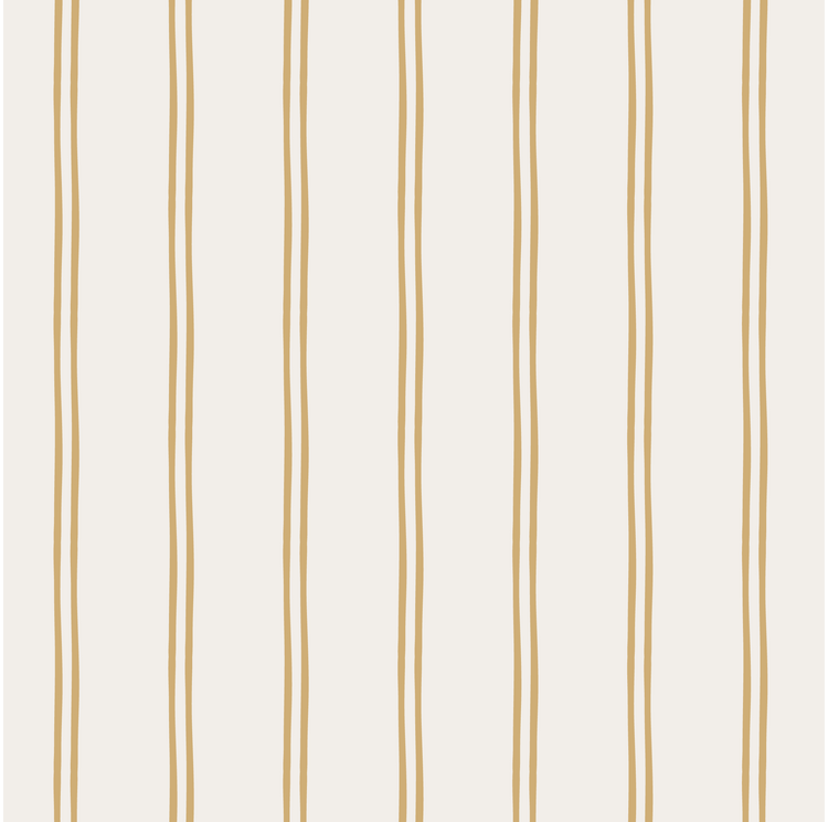 Vintage Double Stripes Wallpaper (Mustard)