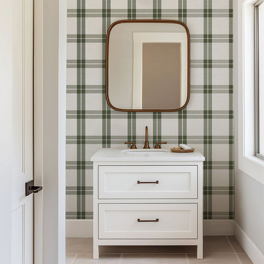 Windowpane Plaid in Forest Green