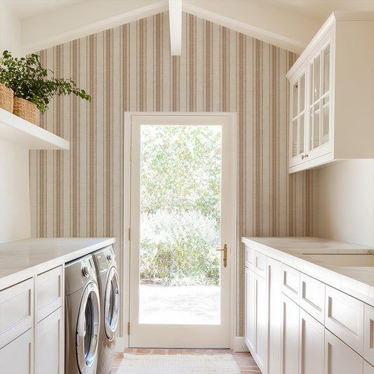 Cloth Stripes in Warm Beige