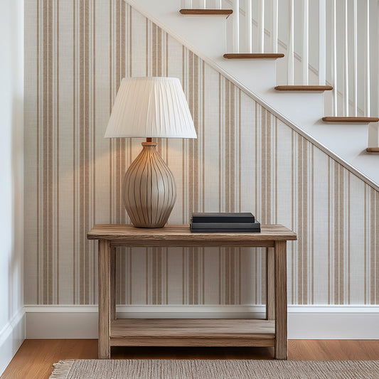 Cloth Stripes in Warm Beige