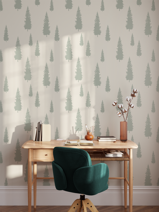 Douglas Fir Tree (Mint) Wallpaper