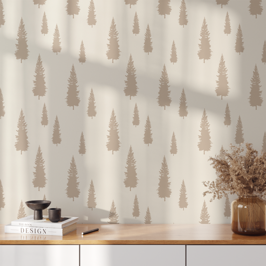 Douglas Fir Tree (Mocha) Wallpaper