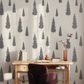 Douglas Fir Tree (Charcoal) Wallpaper