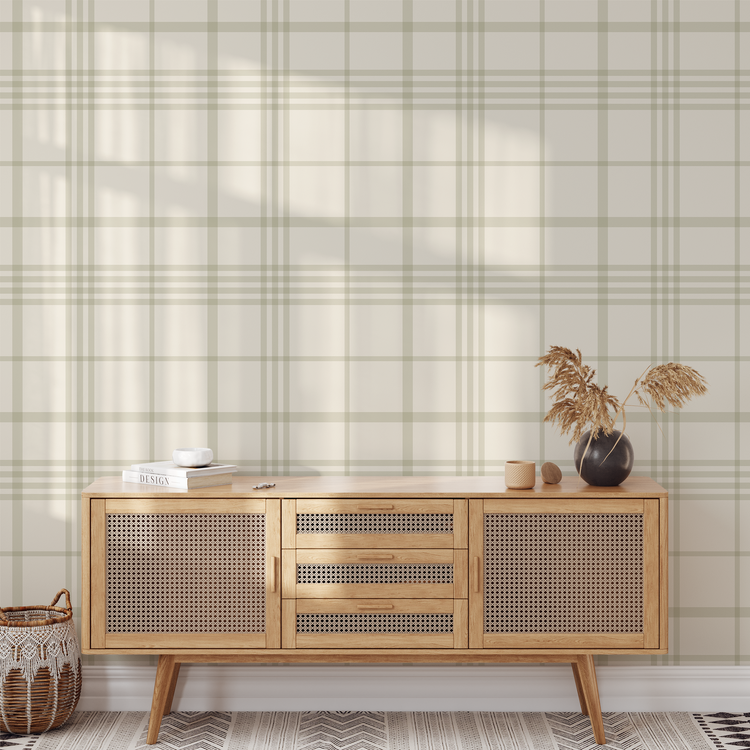 Vintage Plaid (Mint) Wallpaper