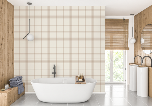 Vintage Plaid (Mocha) Wallpaper