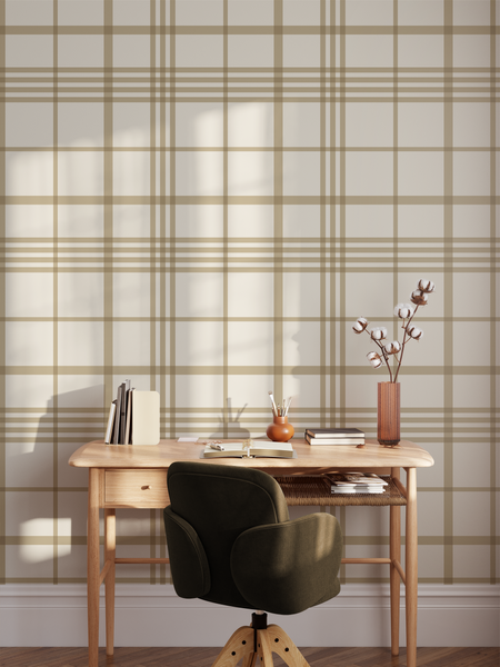 Vintage Plaid (Charcoal) Wallpaper