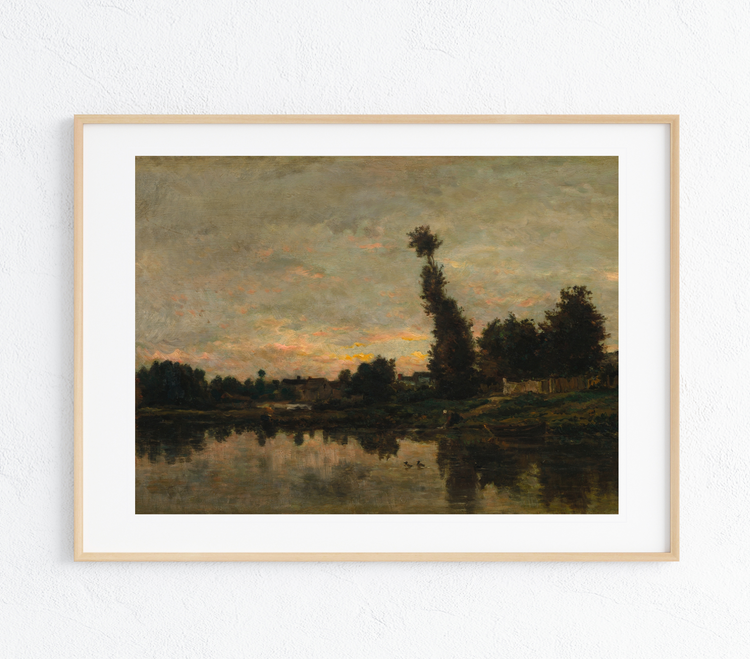 French Sunset on the River Oise Art Print