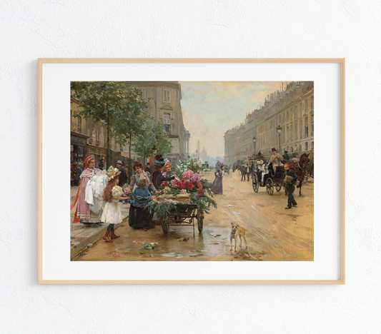 Flower Stand in Pari Art Print