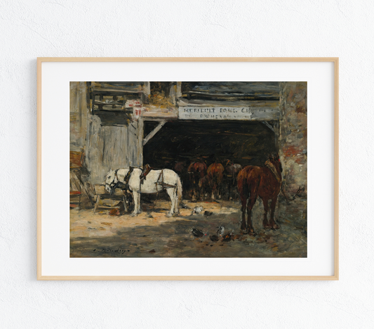 Horse & Stables Art Print