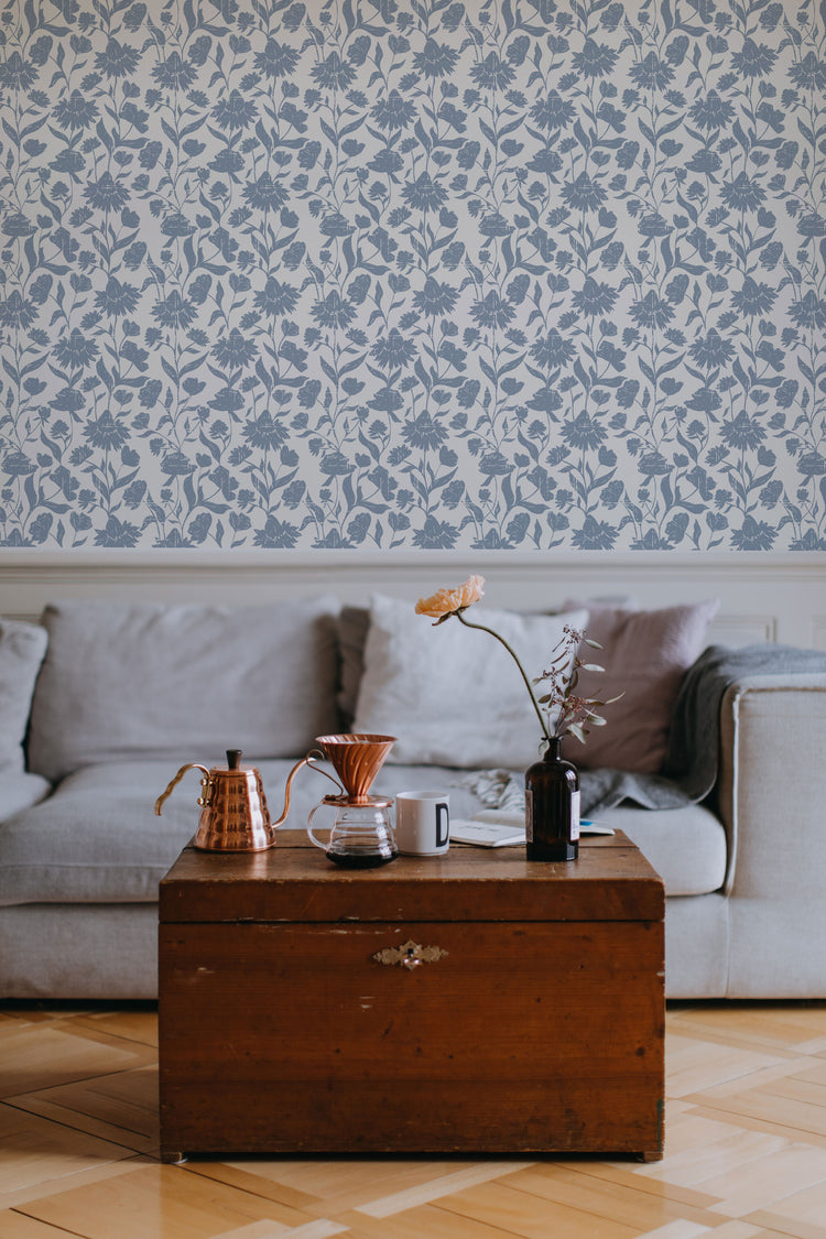 Belle Wallpaper (Powder Blue) from The Haven Collection