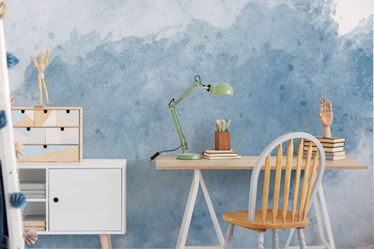 Blue Watercolor Wallpaper Mural