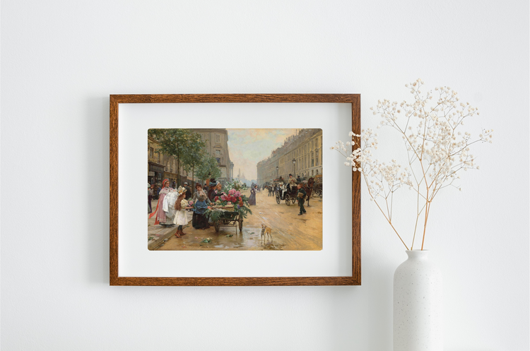 Flower Stand in Pari Art Print