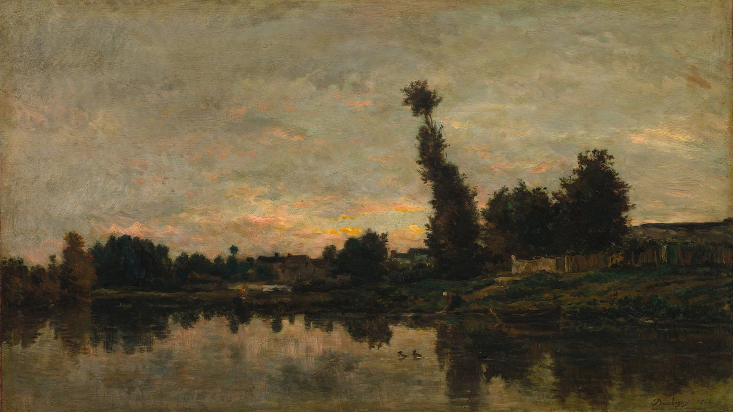 French Sunset on the River Oise Art Print