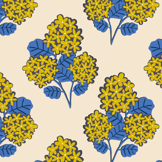 Geranium Bouquet (Cream) Wallpaper