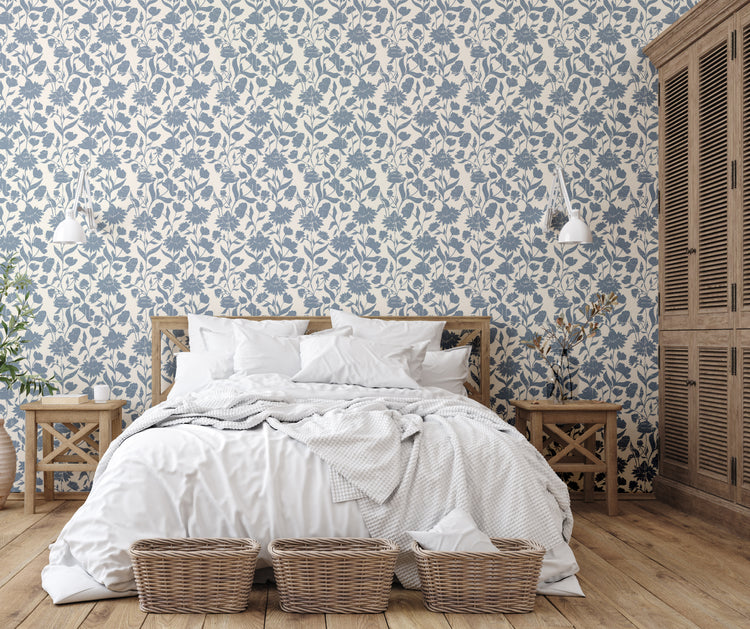 Belle Wallpaper (Powder Blue) from The Haven Collection