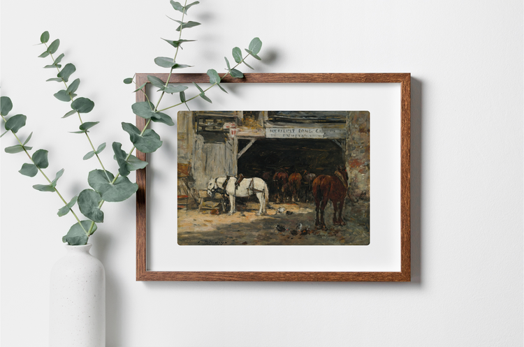 Horse & Stables Art Print