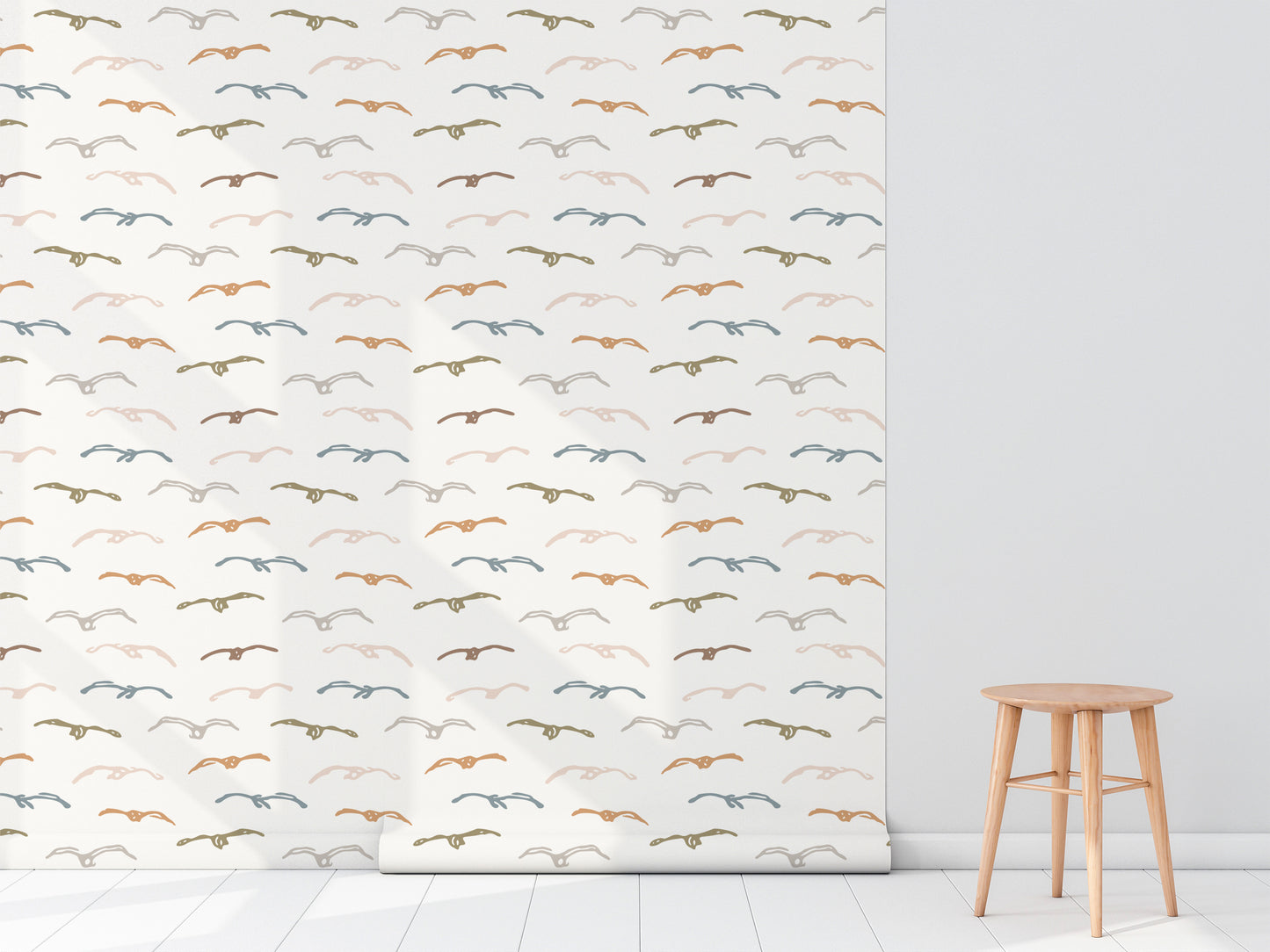 Whimsical Boho Birds Wallpaper