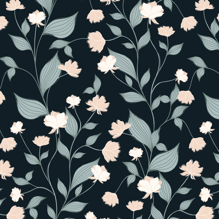 Mabel Wallpaper (Midnight) from The Marlow Collection