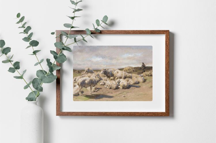 A Shepherd and His Flock Art Print