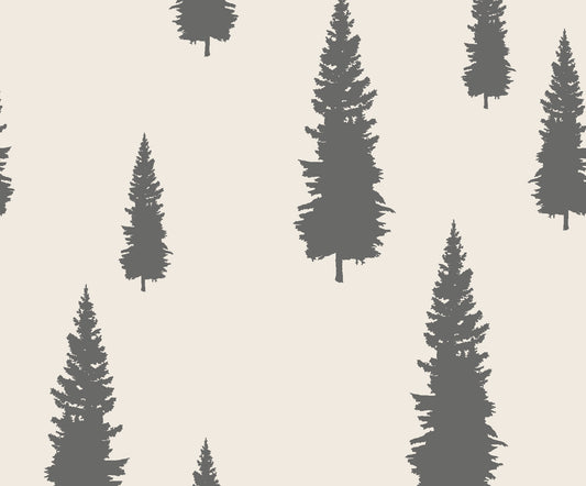 Douglas Fir Tree (Charcoal) Wallpaper