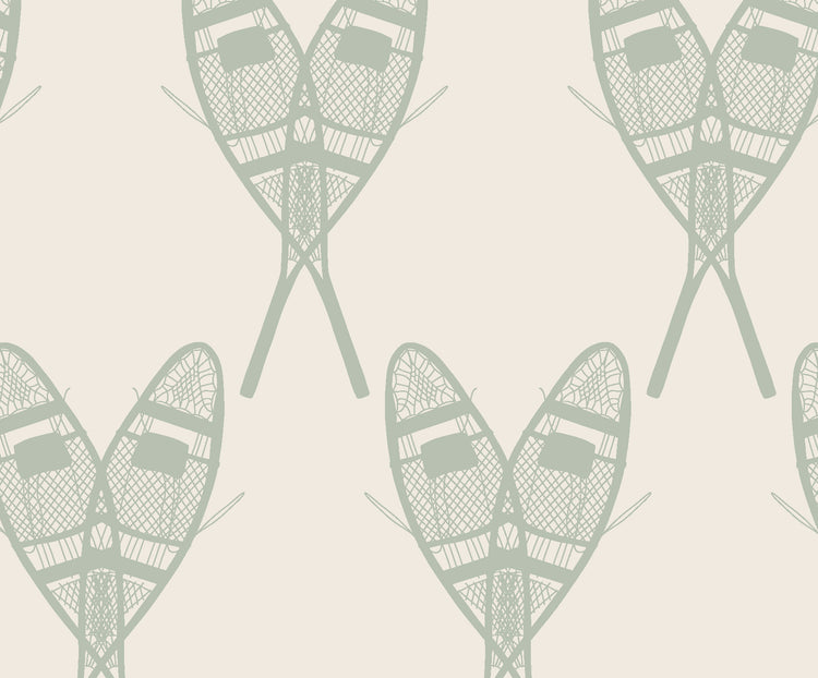 Vintage Snowshoes (Mint) Wallpaper