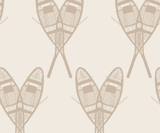 Vintage Snowshoes (Mocha) Wallpaper