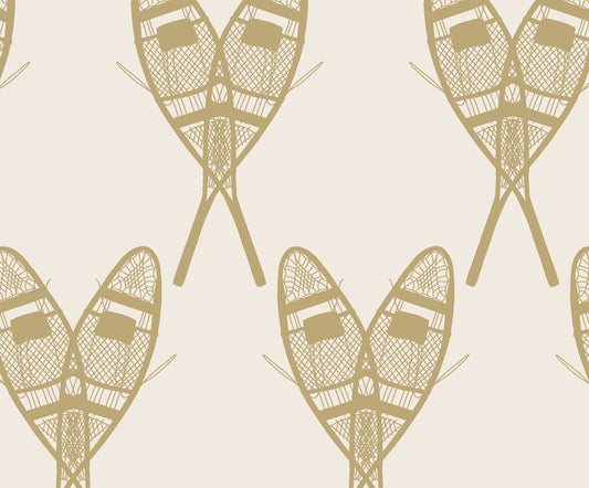 Vintage Snowshoes (Ochre) Wallpaper