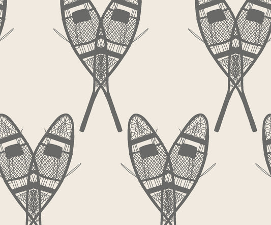 Vintage Snowshoes (Charcoal) Wallpaper